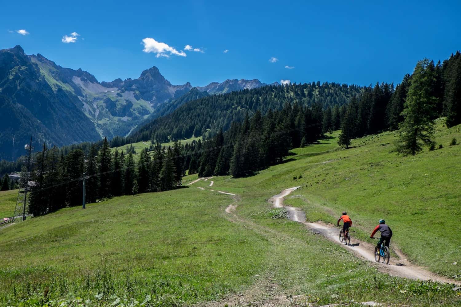 Mountain bike tracks at Bike Park Brandnertal, Vorarlberg, Austria