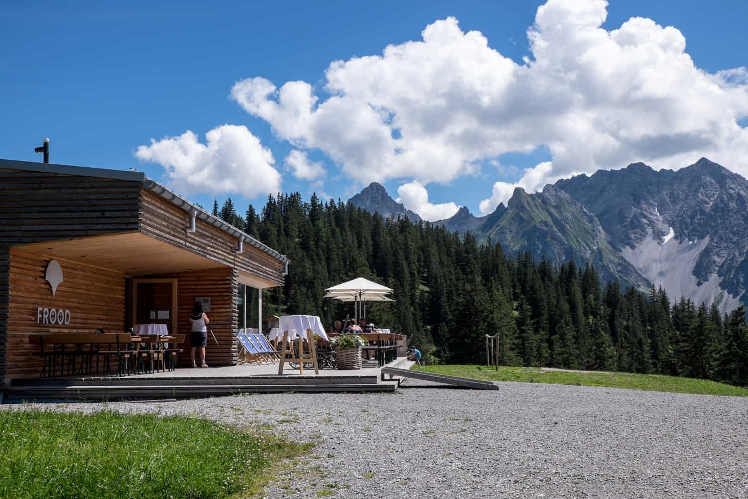 Mountain top Frood restaurant in Brandnetal, Vorarlberg, Austria