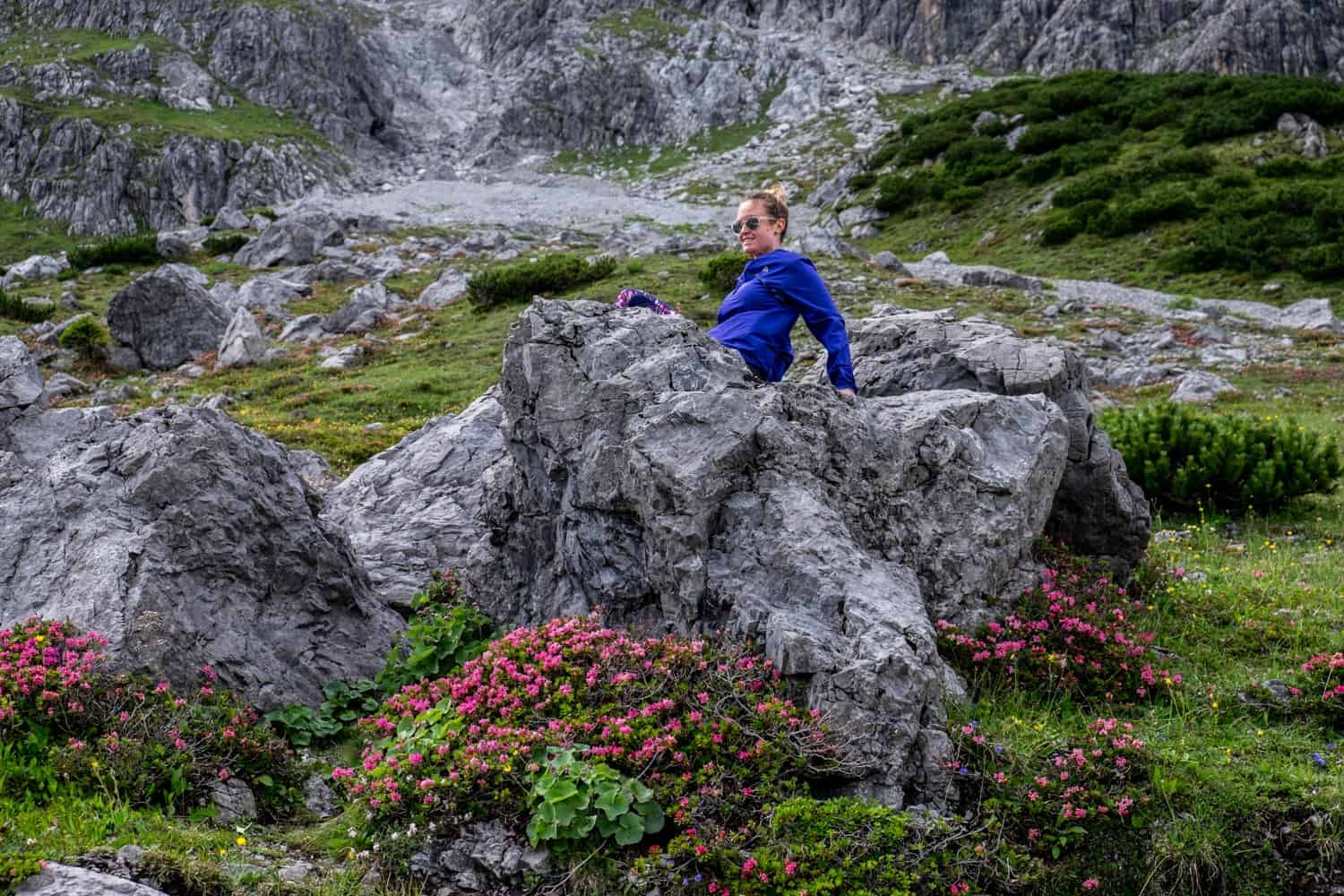 Mountain terrain at Lake Lunersee in Vorarlberg, Austria