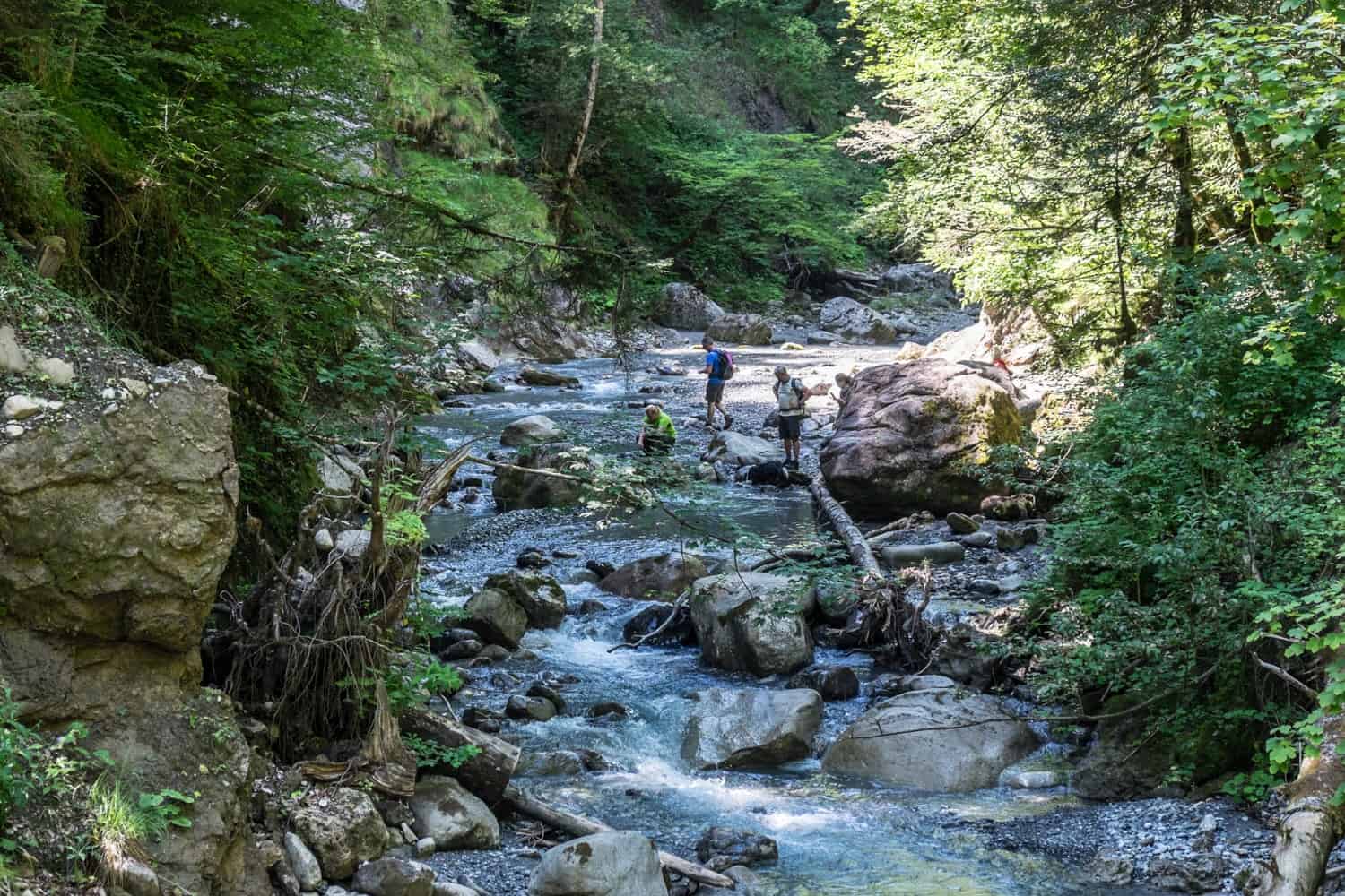 River in Buers Gorge hike in Brandnertal, Vorarlberg, Austria