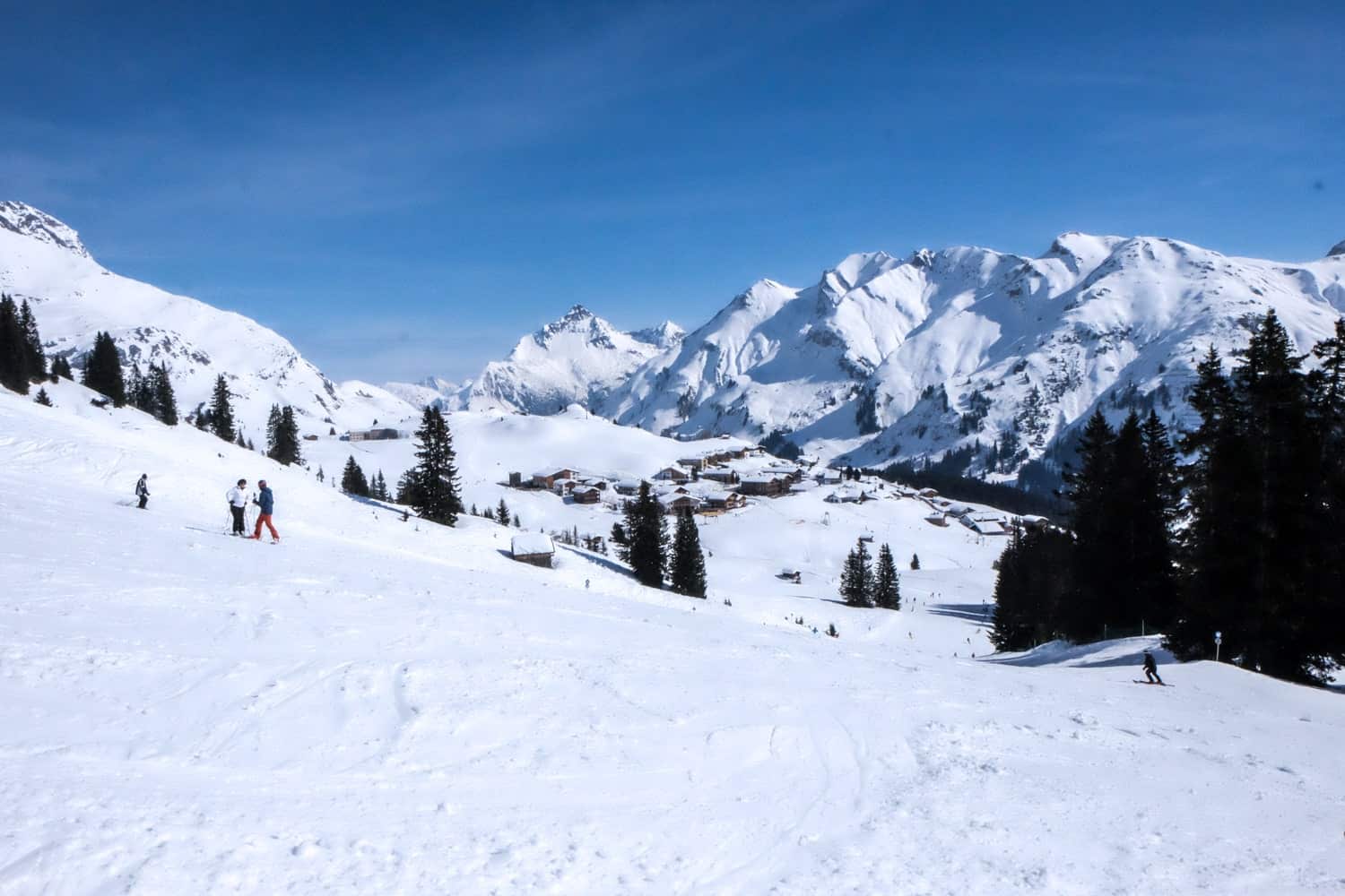 The ski runs in Lech Zürs am Arlberg, Austria