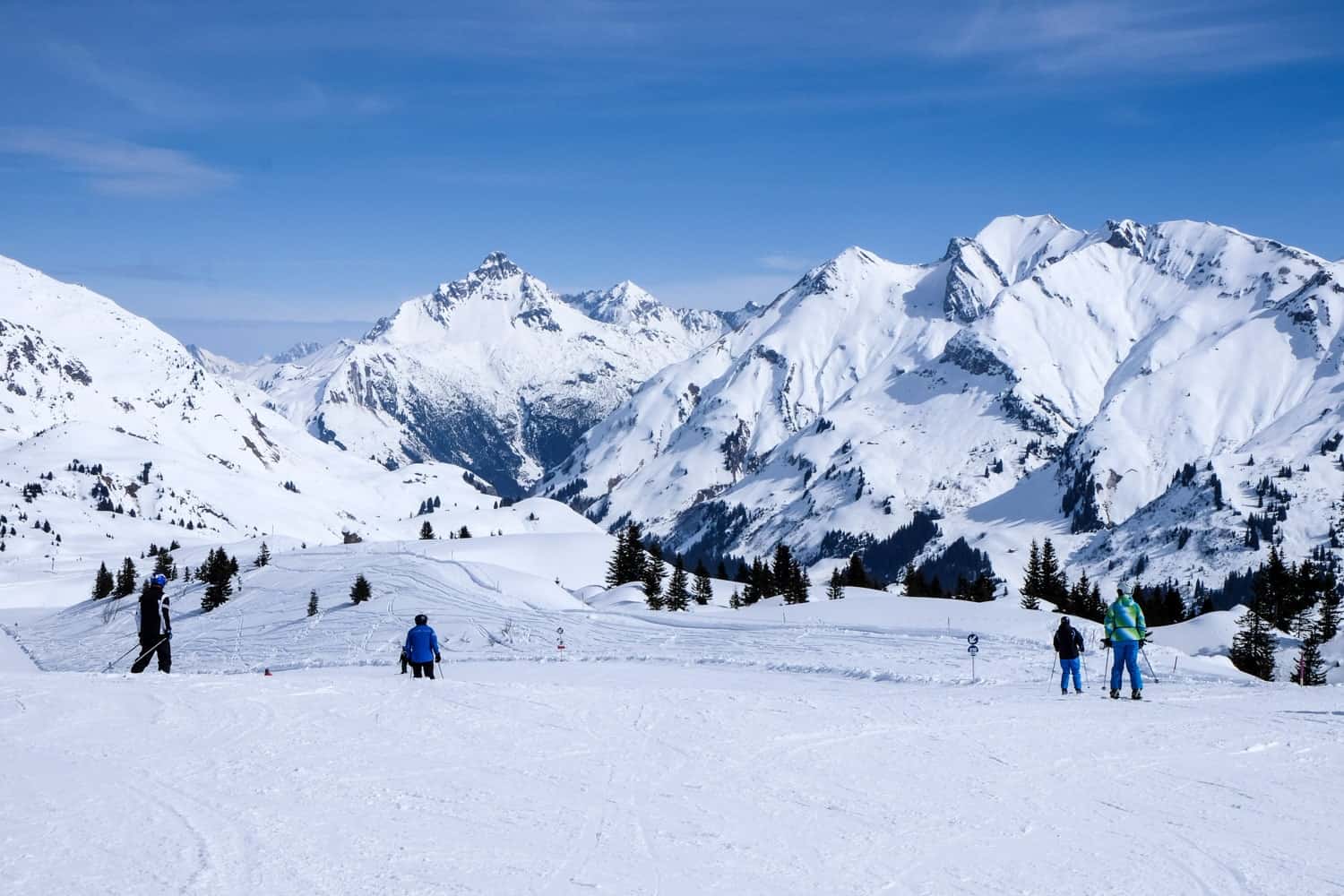 Ski slopes of Lech Zürs am Arlberg in Austria