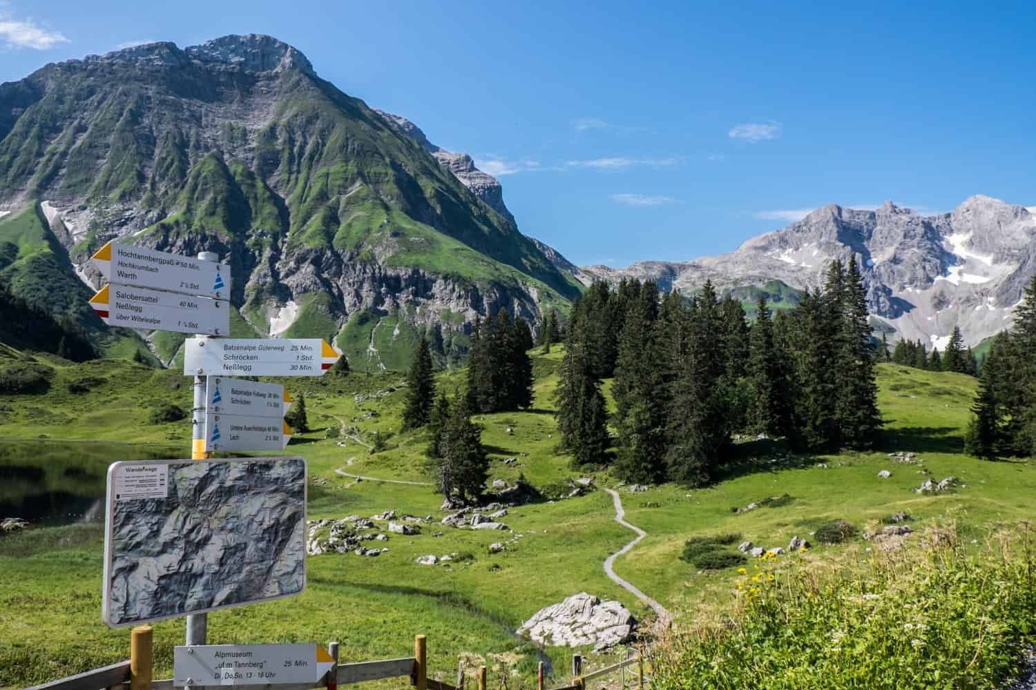 Some of the 350km of sign-posted hiking trails in Lech, Austria 