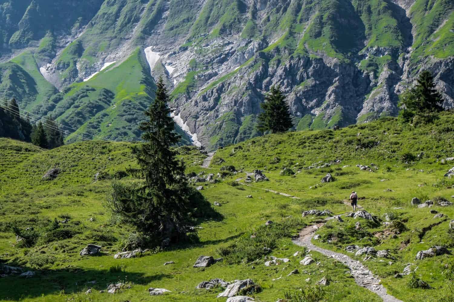 Hiking trails through the mountains in Lech, Austria