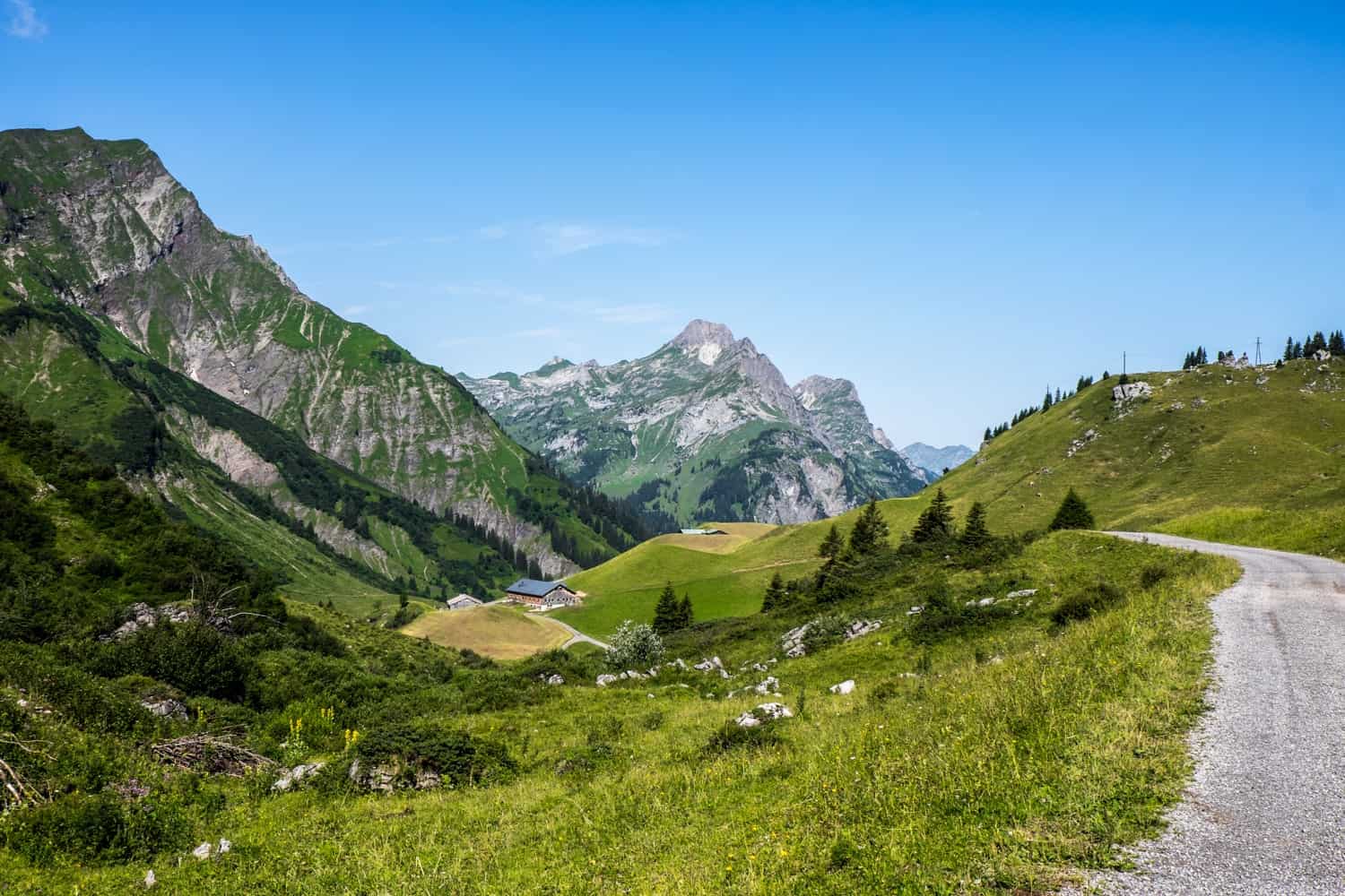 Mountain ranges seen on hiking trails in Lech, Austria