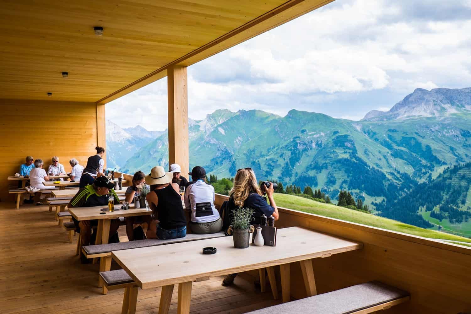 Dining at Der Wolf in the alpine of Lech, Austria