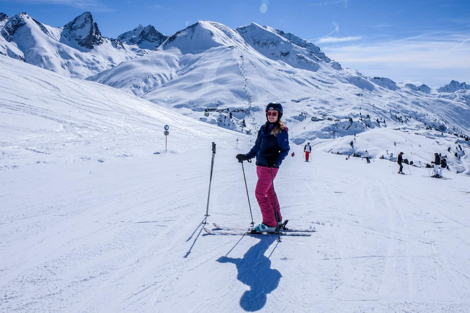 Learning how to ski in Lech, Austria