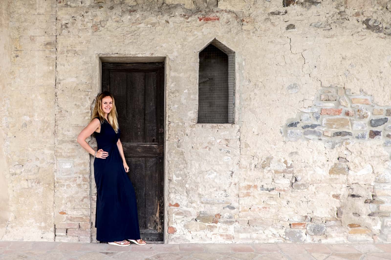 Doorway of Torrechiara castle in the Food Valley region of Parma, Italy