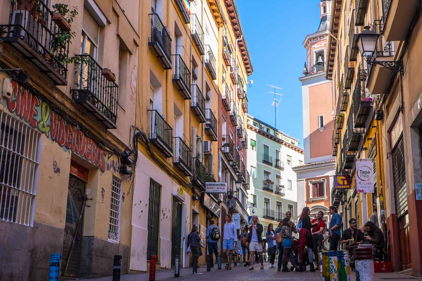 Busy streets of Madrid, Spain