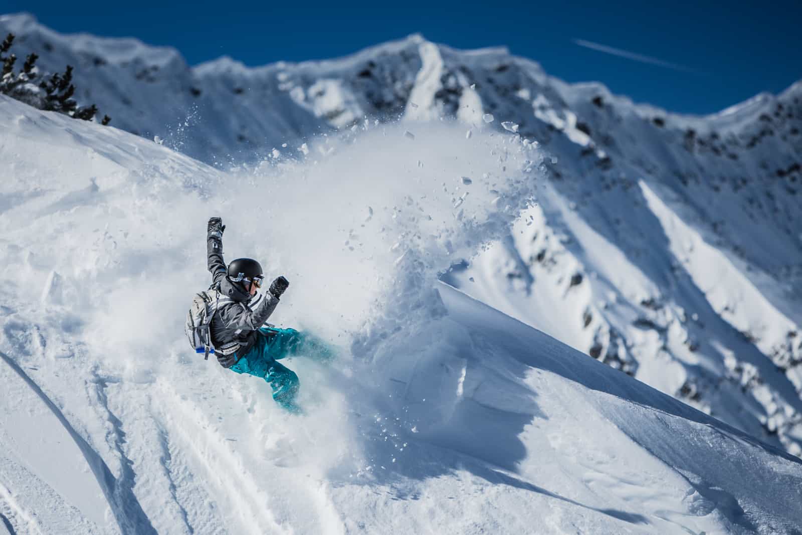 Winter on Zugspitze mountain snowboarding 