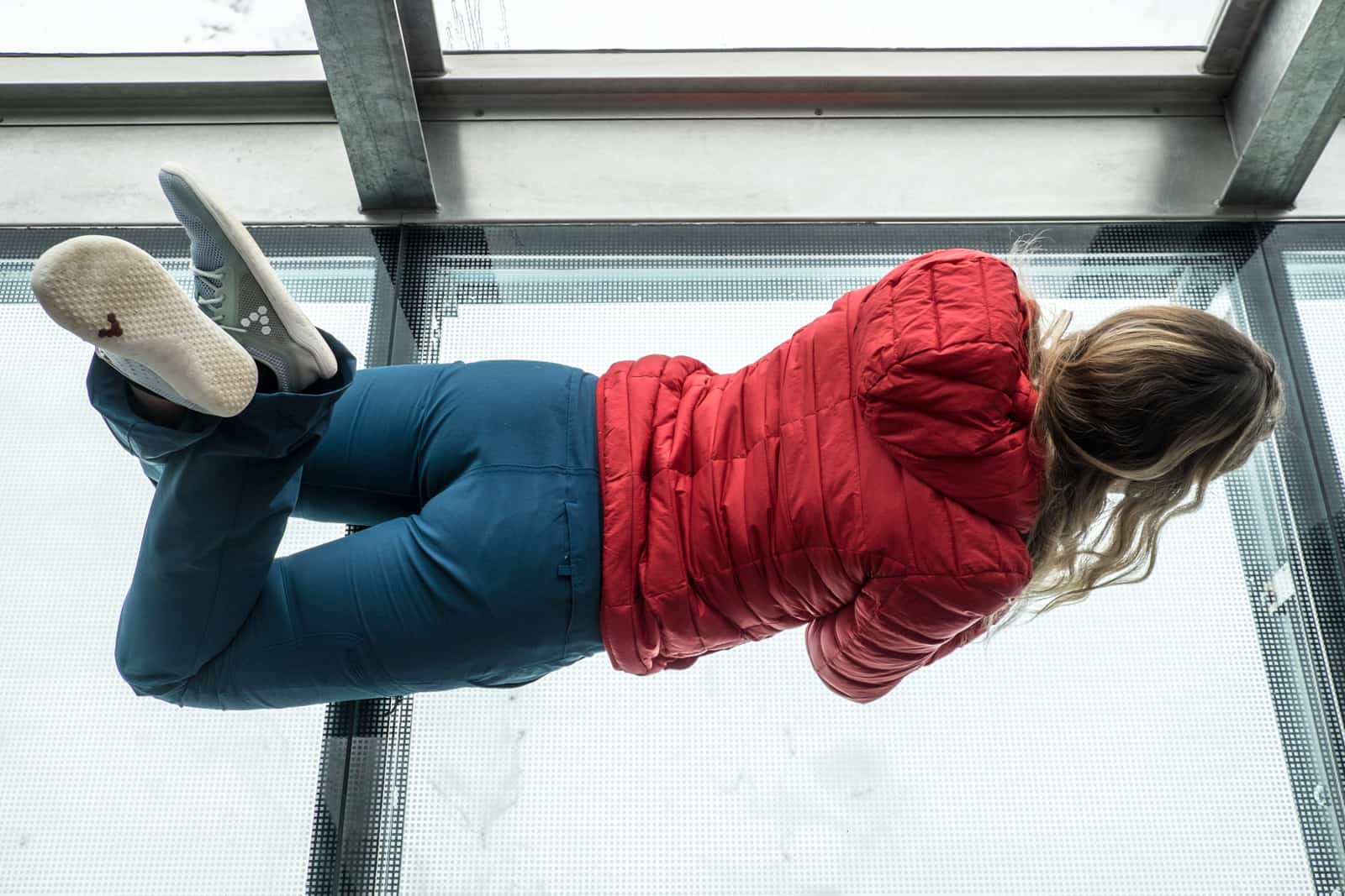 Glass floor at the Faszination Zugspitze museum