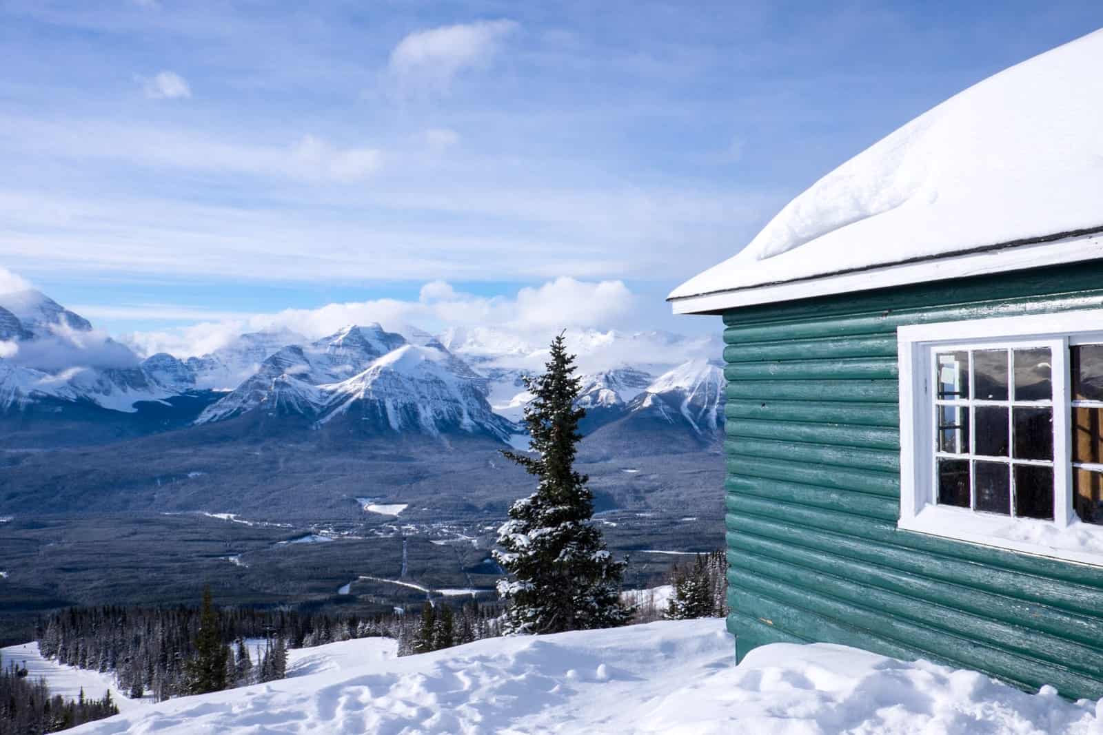 Views of Rocky Mountains from Lake Louise ski resort, Canada