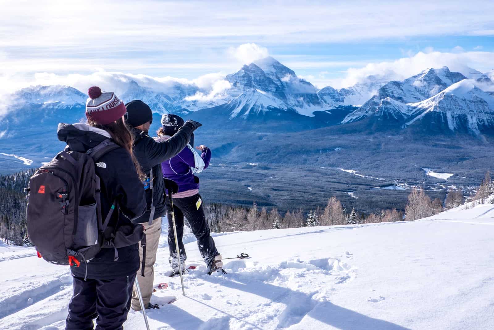 Snowshoeing in Lake Louise, Banff Rocky Mountains, Canada