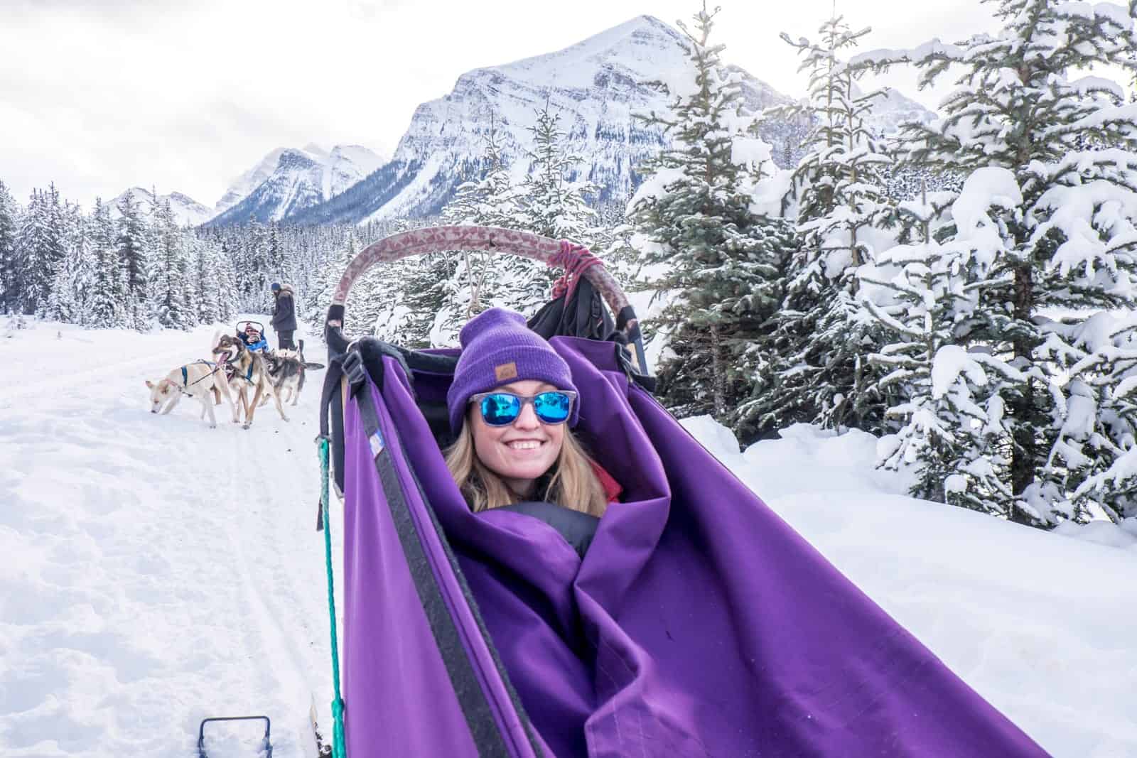 Dog-sledding trip in Lake Louise, Banff, Canada