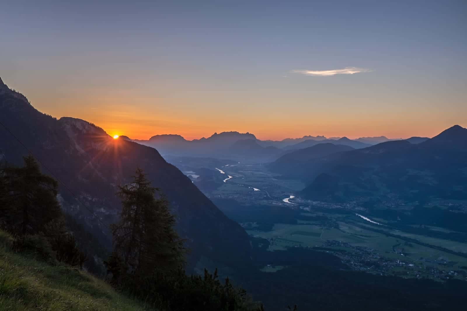 Views of the Sunrise hike in Achensee Lake, Tirol, Austria