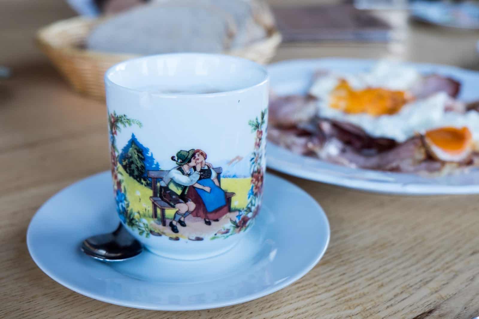 Sunrise hike breakfast in Achensee Lake, Tirol, Austria