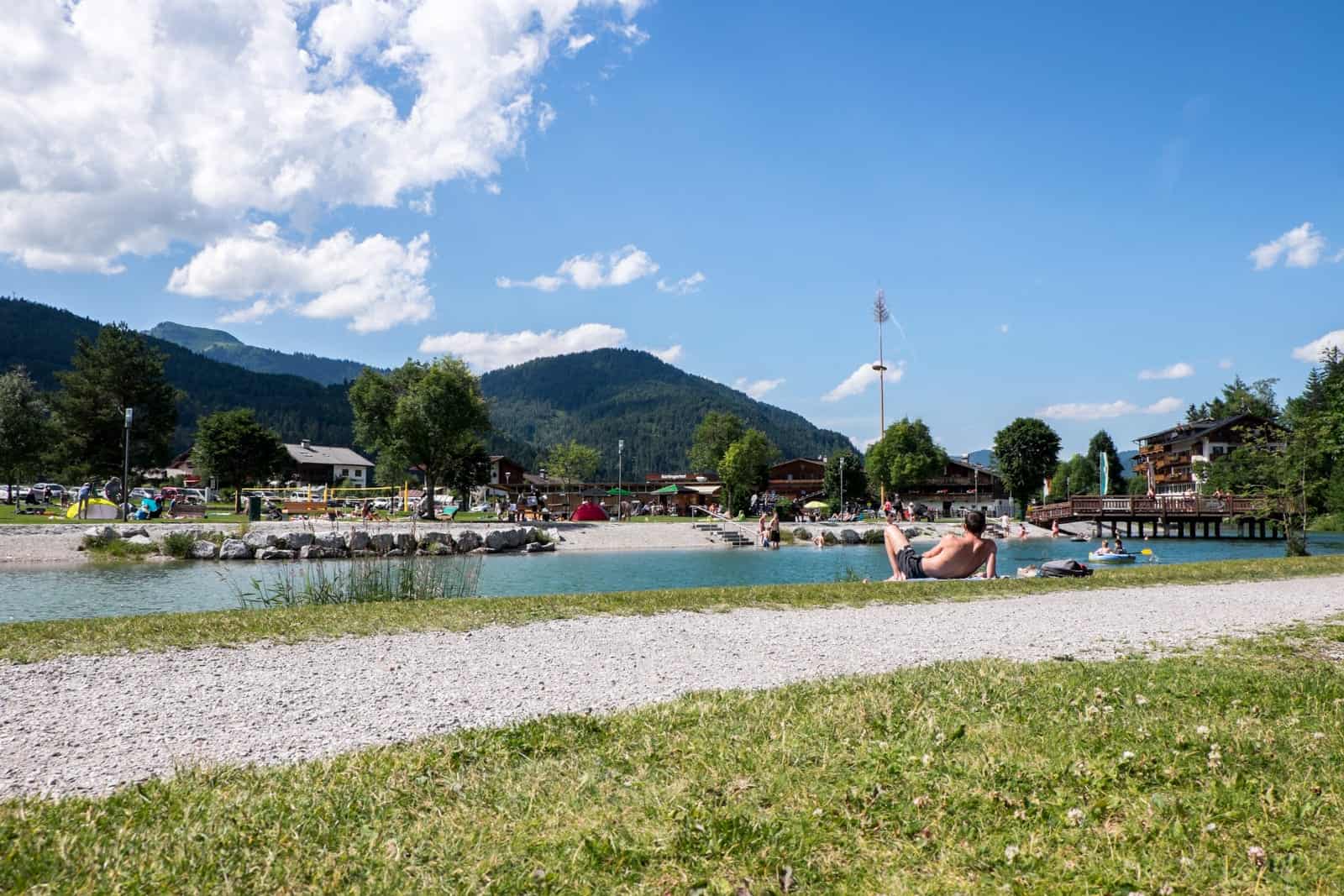 Bathing area of Achensee Lake in Tirol, Austria