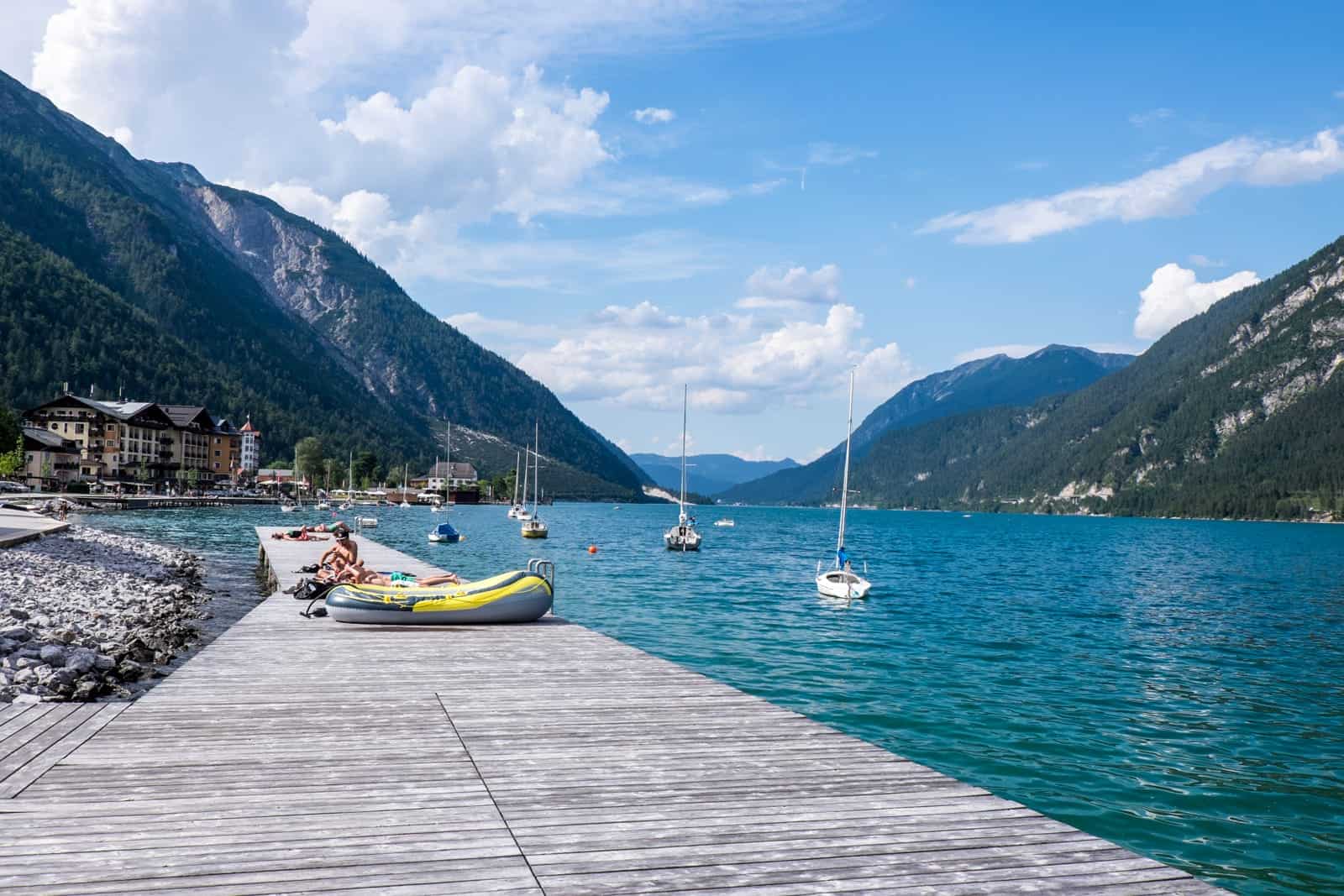 Bathing platform at Achensee Lake, Tirol, Austria