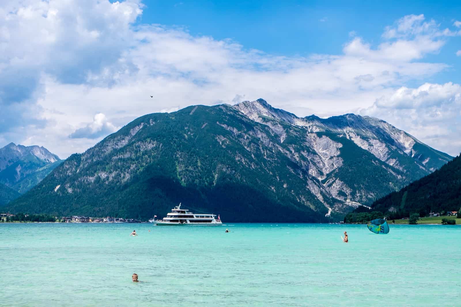 Kitesurfers on Achensee Lake, Tirol, Austria