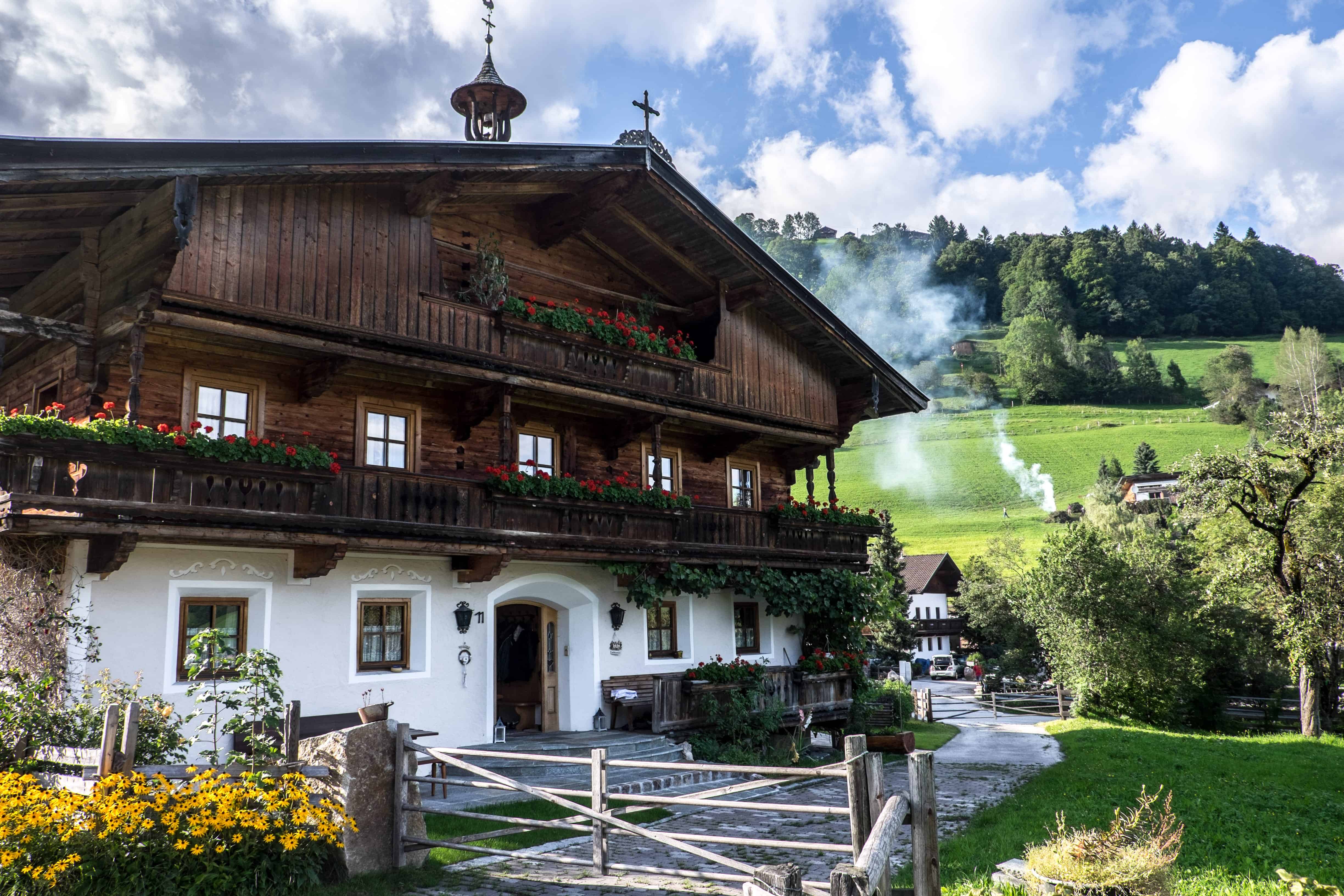 Alpine huts in Wildschönau Valley, Tirol, Austria