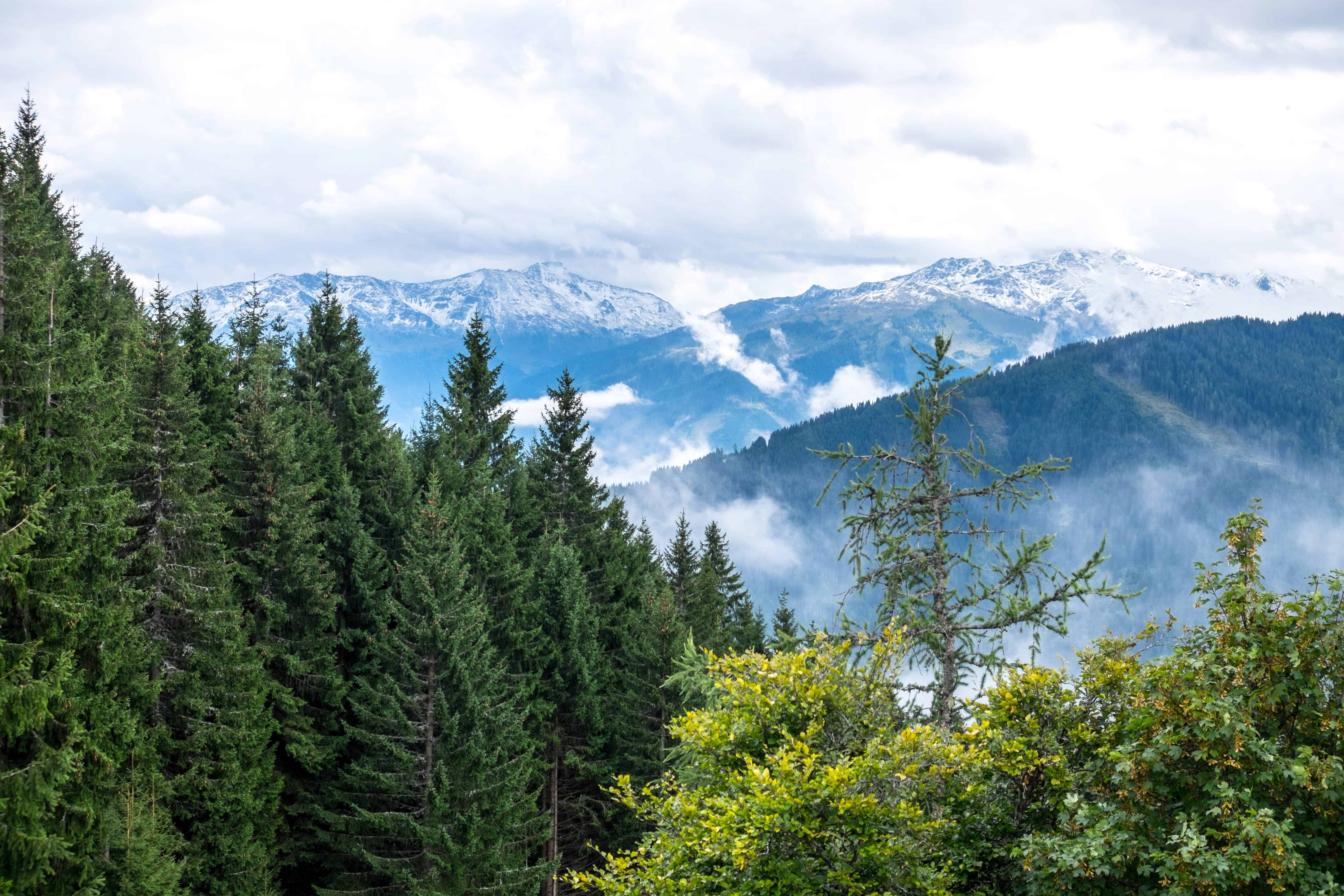 Markbachjoch Mountain views, over Wildschönau Valley, Tirol, Austria