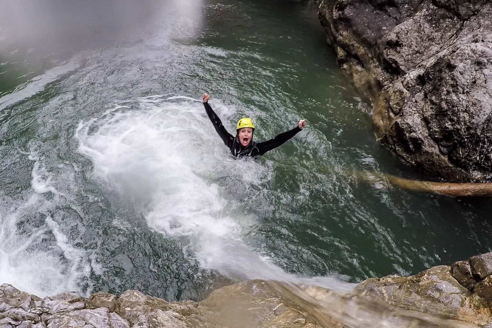 The fun of canyoning in Vorarlberg, Austria