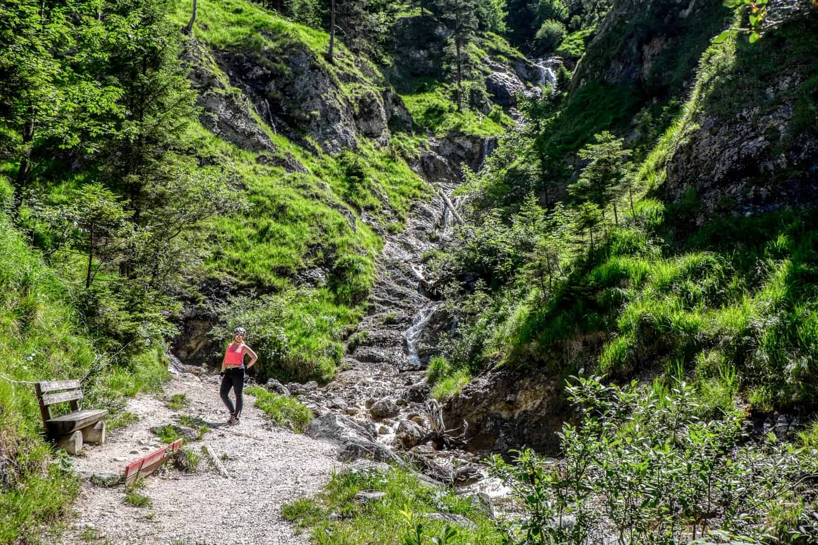 Waterfalls on biking path in Achensee, Tirol, Austria