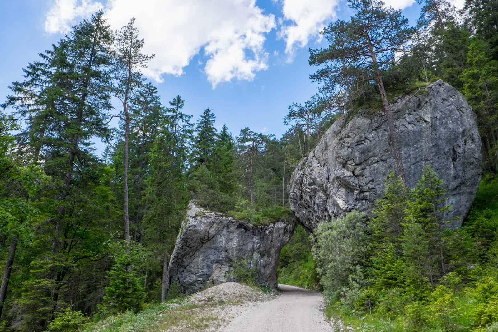 Passageways in rocks in Achensee, Tirol