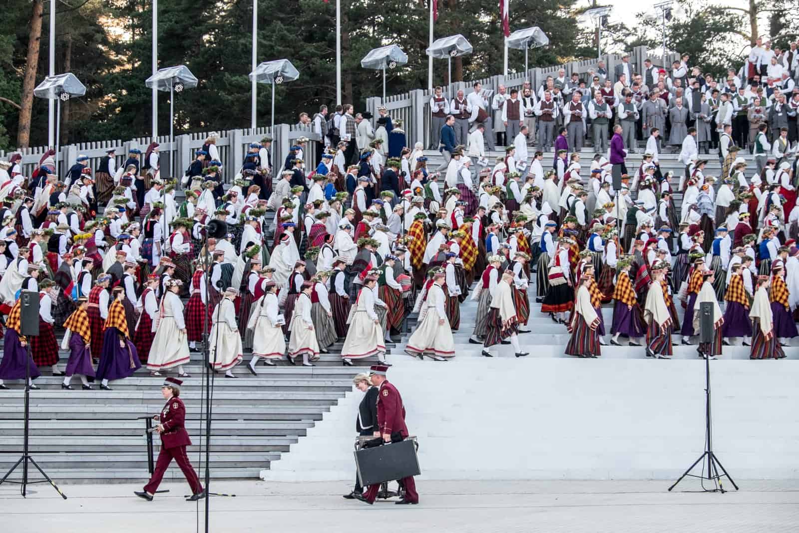 Hundreds of Choir singers take to the stage at the Closing show of the Latvia Song and Dance Celebration