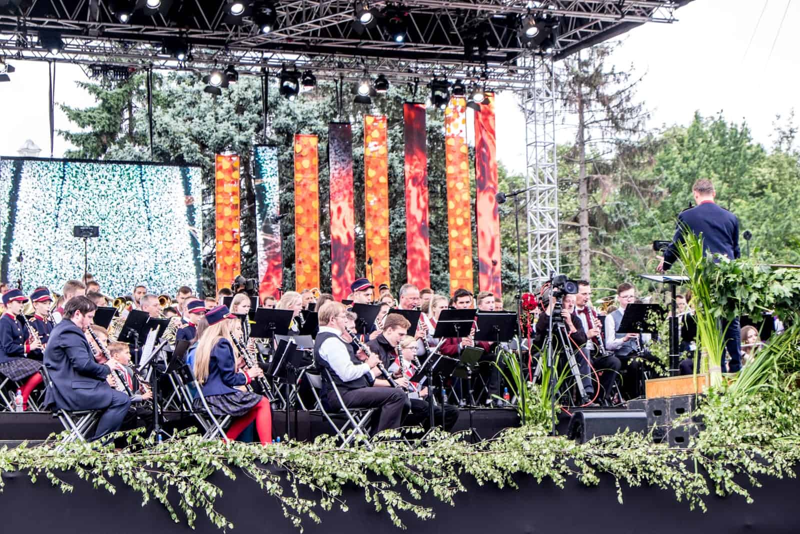 Wind bands perform at the Great Windband Concert' at the Song and Dance Celebration in Riga, Latvia