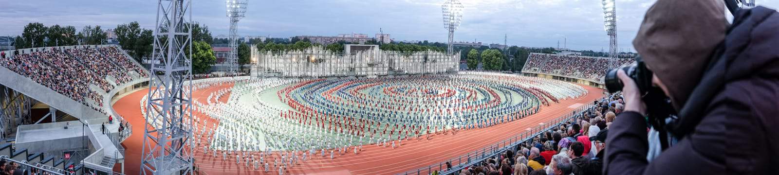 The opening show of the Latvia Song and Dance Celebration at the Daugava Stadium in Riga