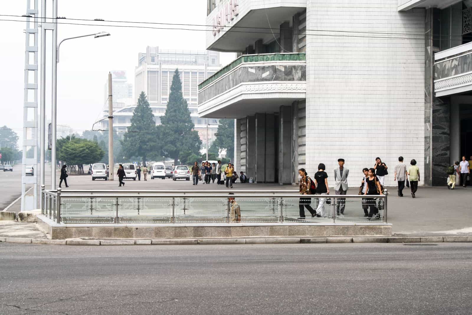 Local people on the streets in Pyongyang, North Korea