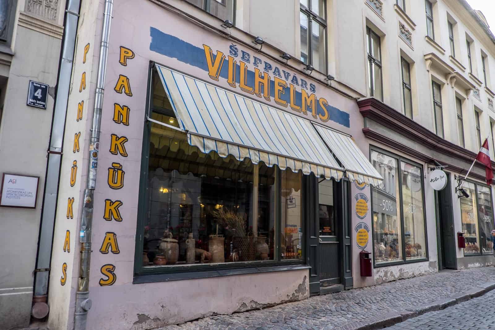 Traditional pancake shop in Riga Old Town