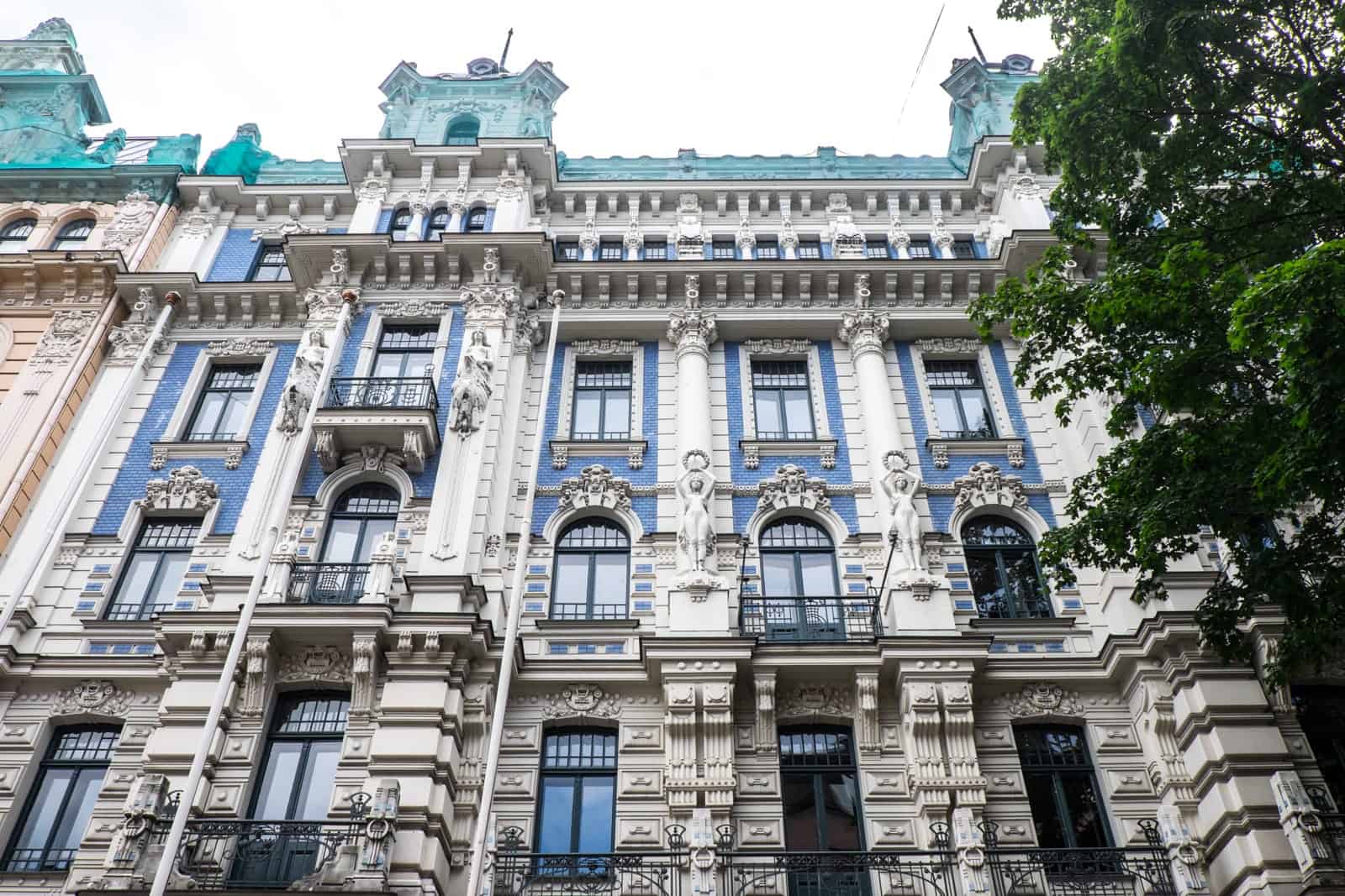 Prominent Art Nouveau building in Riga, Latvia