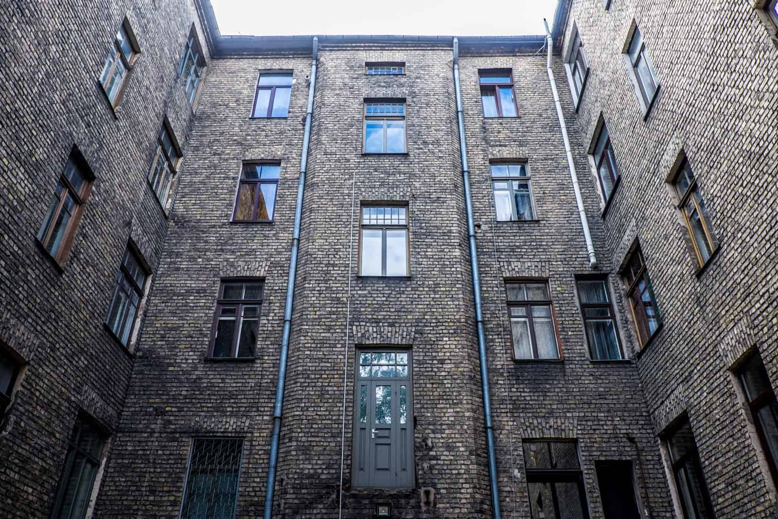 Courtyard of an Art Nouveau building in Riga, Latvia