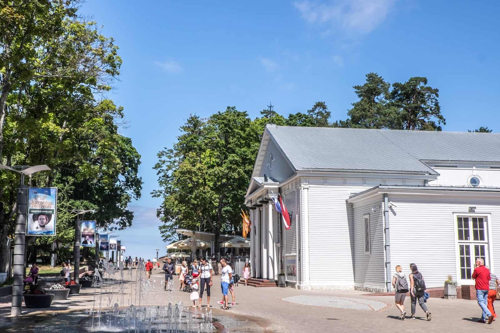 Entrance walkway to the long stretch of beach in Jumala, Latvia