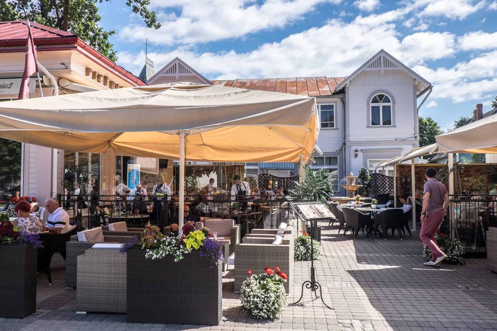 One of the many restaurants found in Jumala beach town, Latvia