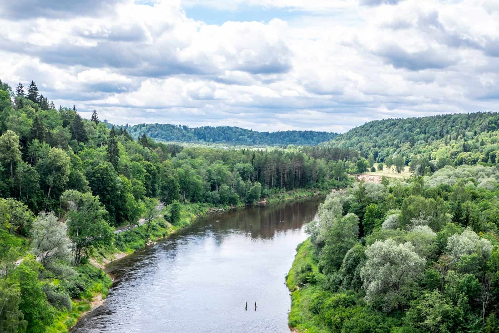 The Valley either side of the river in Sigulda, Latvia