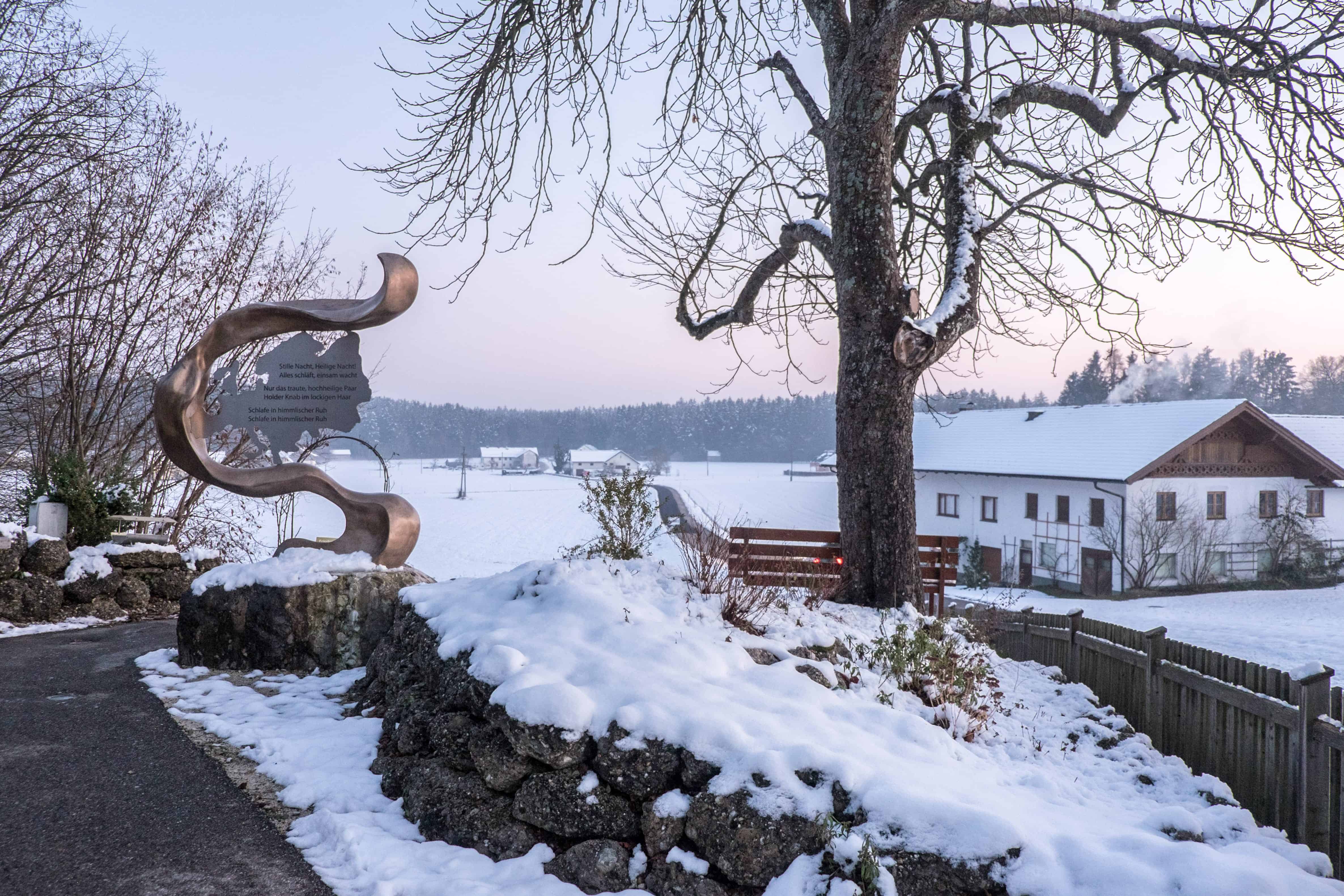 Walking the Franz Xaver Gruber Peace Trail Silent Night Sculpture 