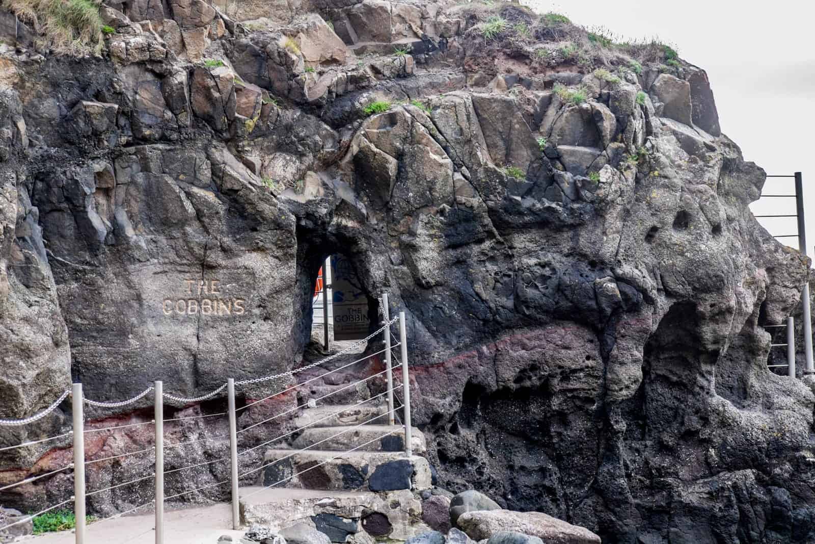 Starting point of Gobbins Path Coastal Causeway Northern Ireland