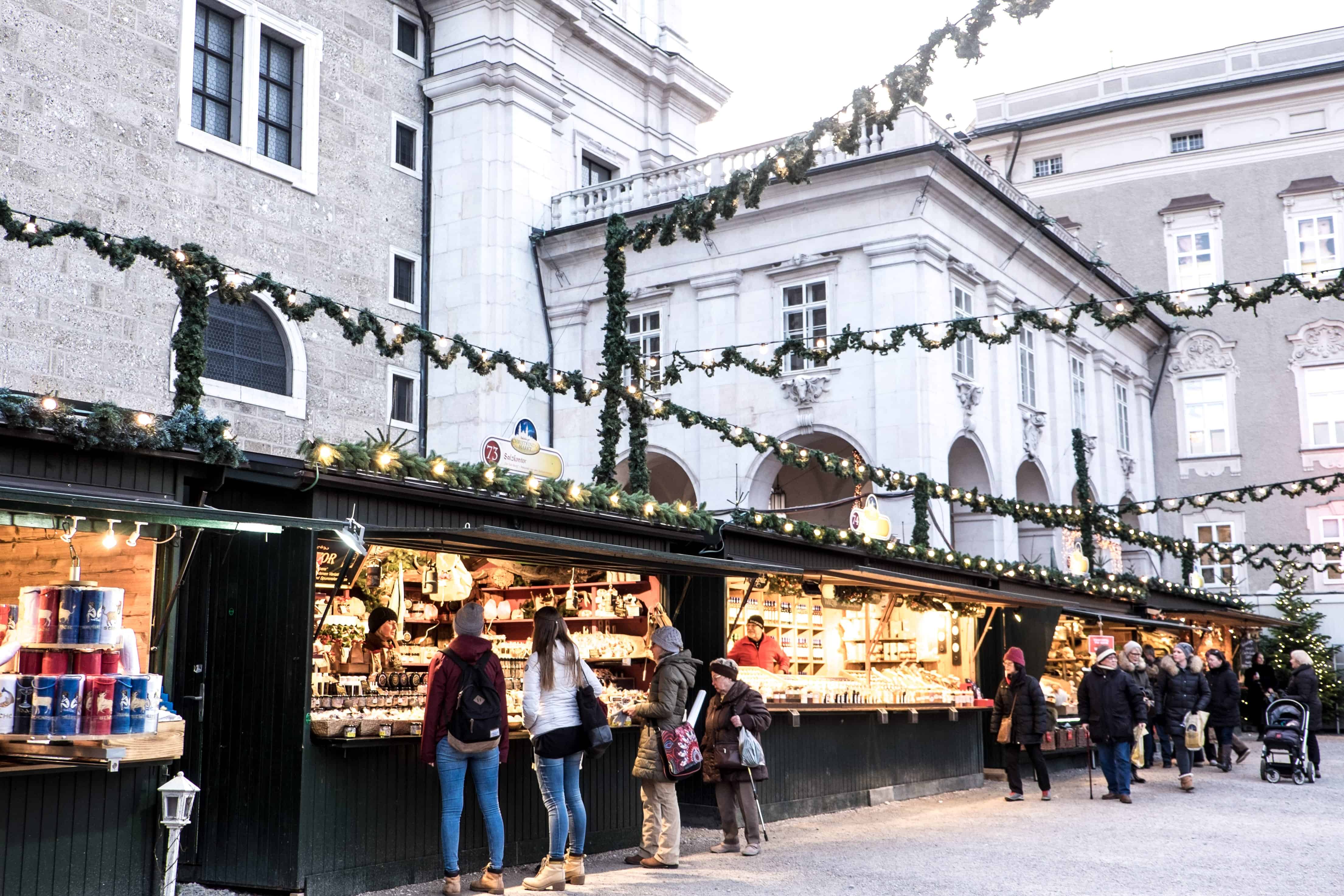 Salzburg Christmas Market Advent Stalls Austria