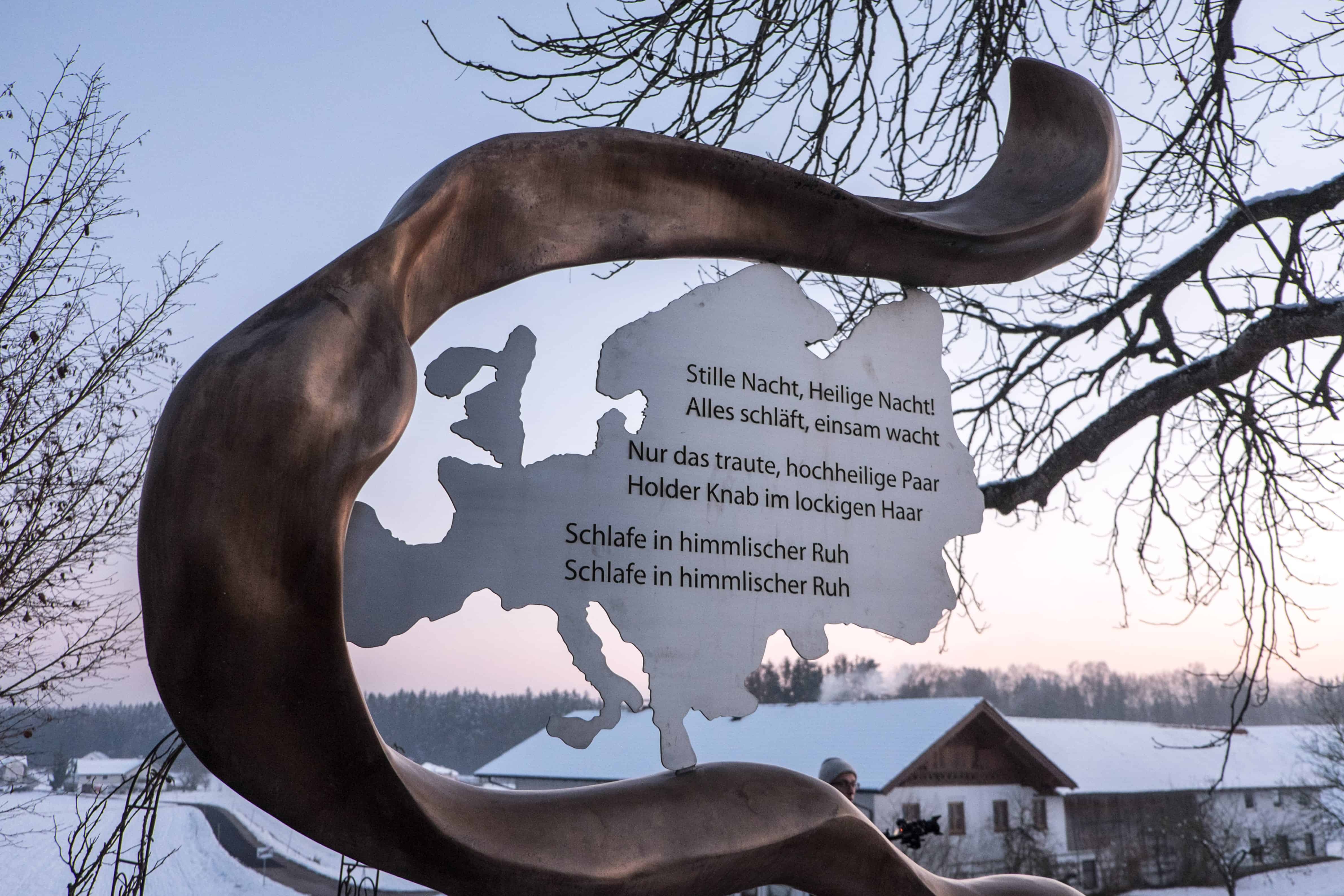 Silent Night Song Lyrics Sculpture Franz Xaver Gruber Peace Trail Austria