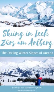 Skiing in Lech Zürs am Arlberg Pinterest pin