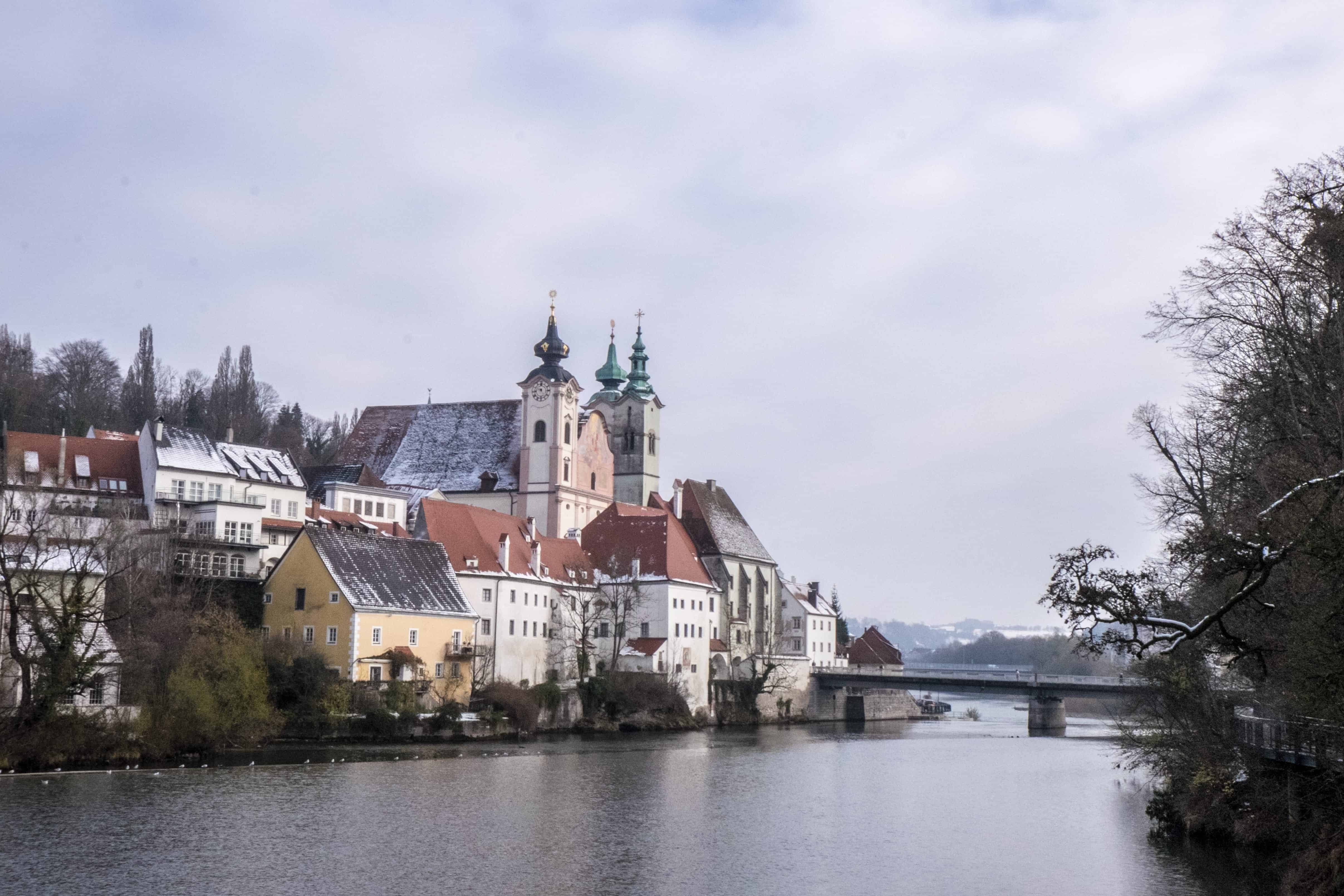 Winter time in the city of Steyr in Upper Austria 