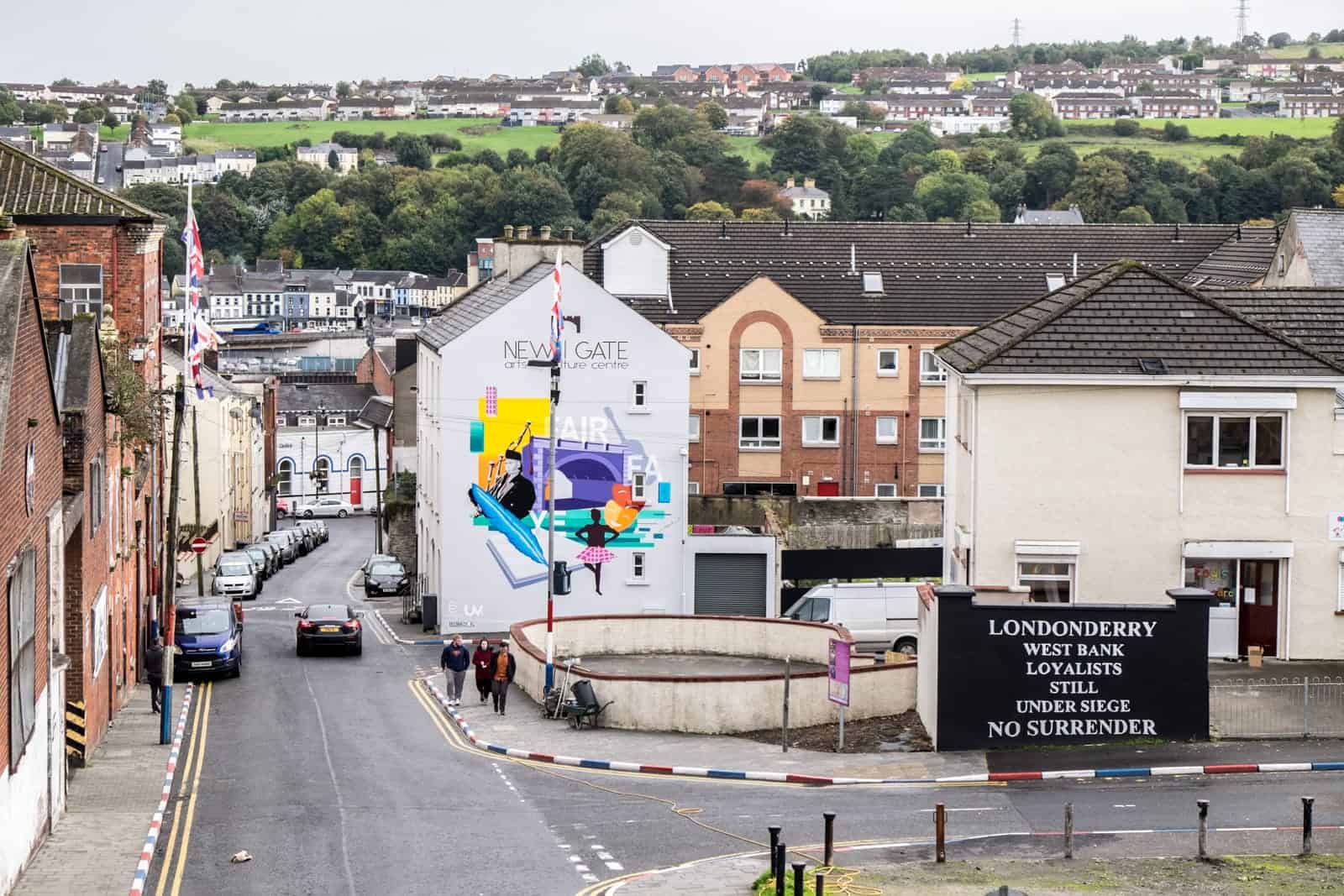 Protestant side of Londonderry / Derry in Northern Ireland