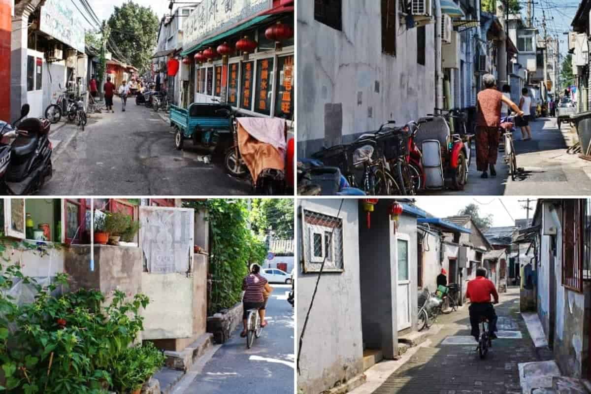 Escenas de calles que muestran la vida local en Hutongs en Beijing