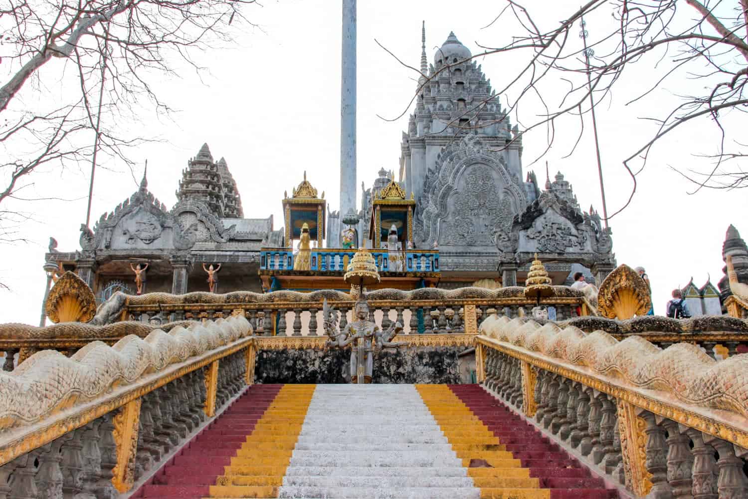 Phnom Pros and Phnom Srey temple in Kampong Cham Cambodia