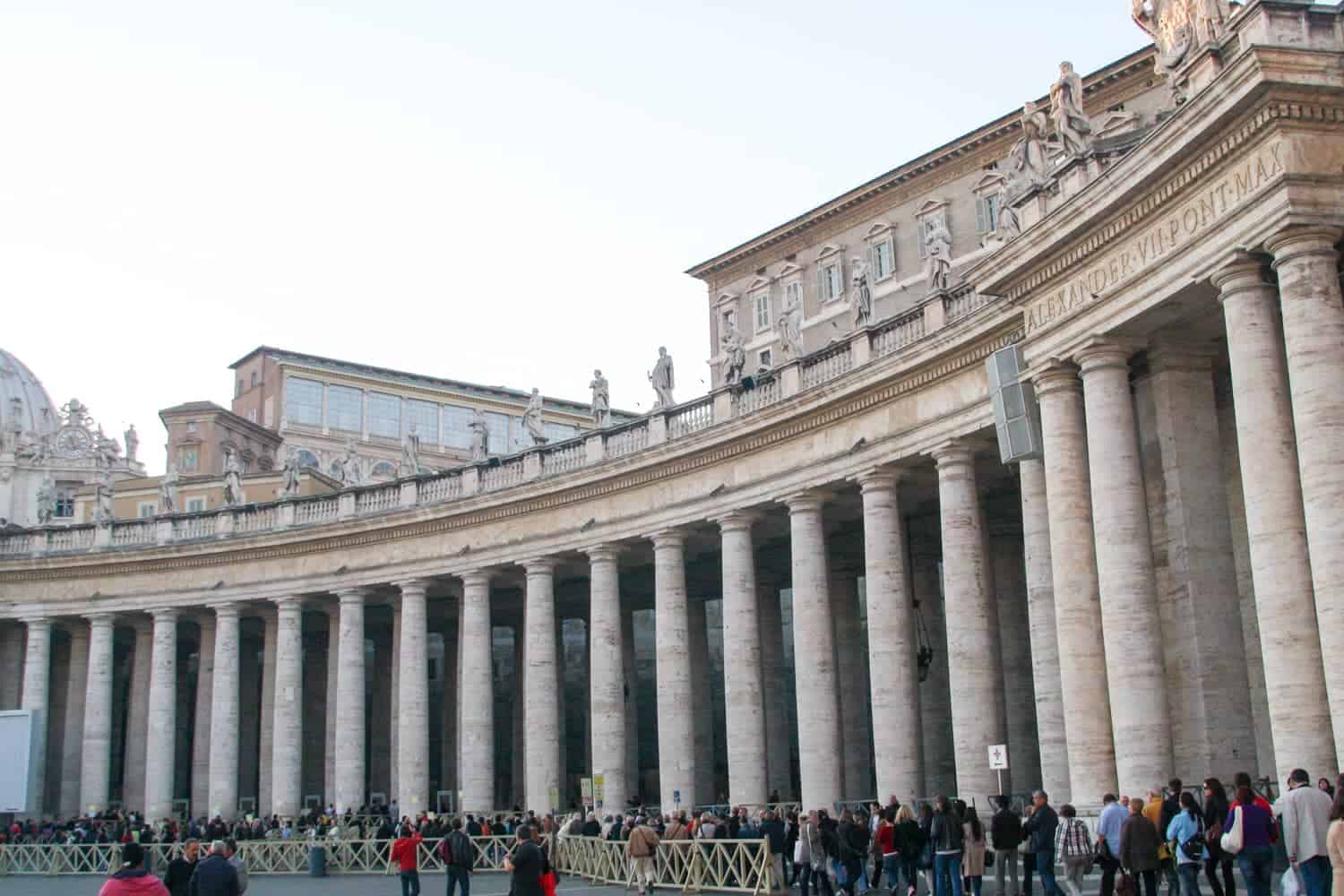 St. Peter's Square when visiting the Vatican Museum in Rome