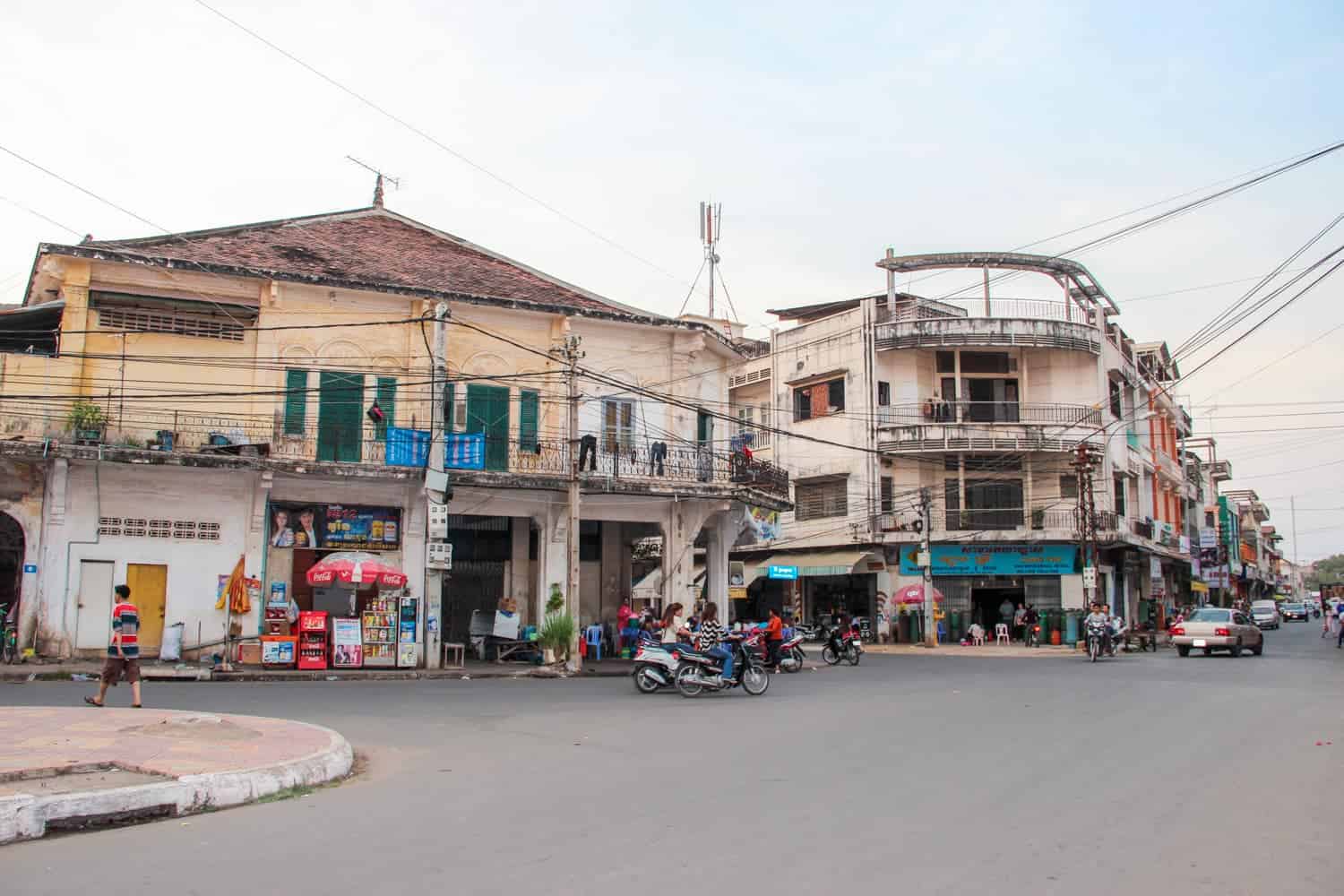 Town of Kampong Cham in Cambodia