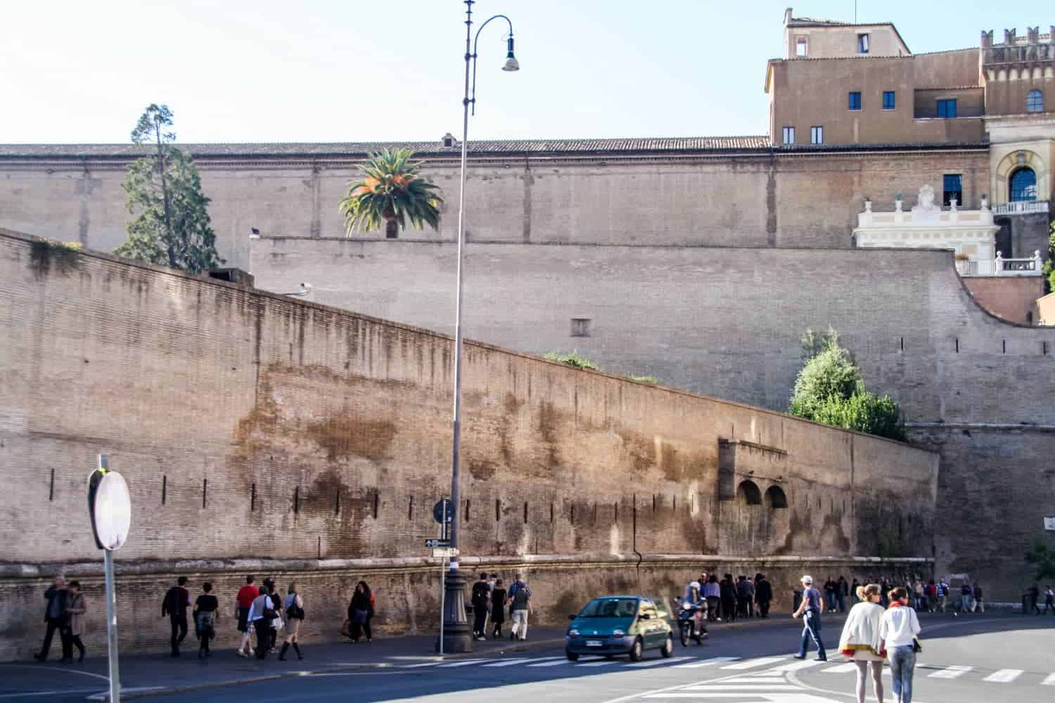 The Vatican City Walls in Rome when visiting the museum